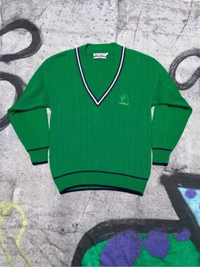 Celtic Country Ireland Shamrock V-Neck Sweater Kelly‎ Green, Men’s Size M